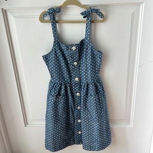 J.Crew Girls’ button-front dress in chambray stars